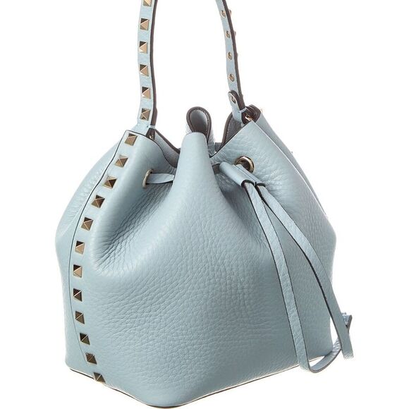 Valentino Rockstud Grainy Leather Bucket Bag - Picture 3 of 4